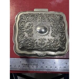 Vtg Unsigned Silverplated Trinket Jewelry box